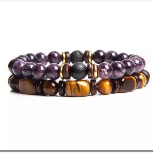 Bangle Nature Tiger Eye Stone Beads Bracelet