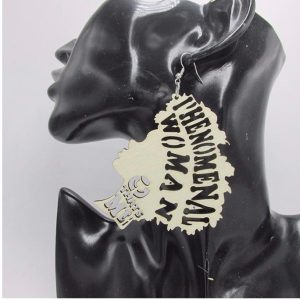 Phenomenal Women Wooden Earrings