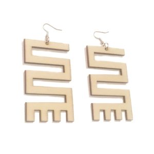 Wooden African Symbol Earrings