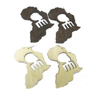 African Earrings with Inner Afrocentric Cut-Out